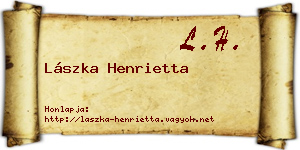 Lászka Henrietta névjegykártya