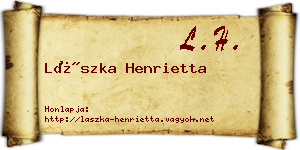 Lászka Henrietta névjegykártya